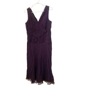 Talbots Women's Dress Size 12 Purple Pure Silk Beaded Evening